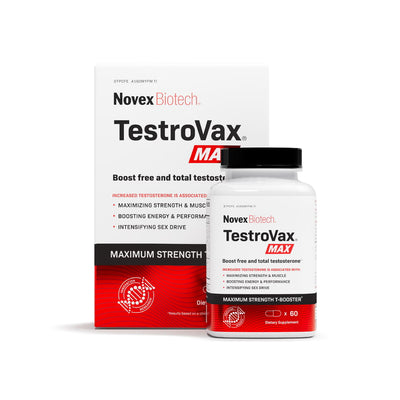 Box and bottle of TestroVax Max