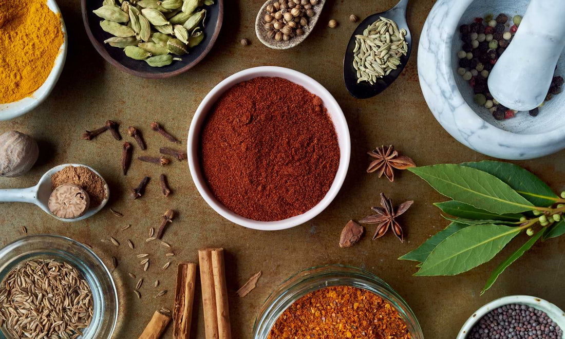 close up of herbs and spices