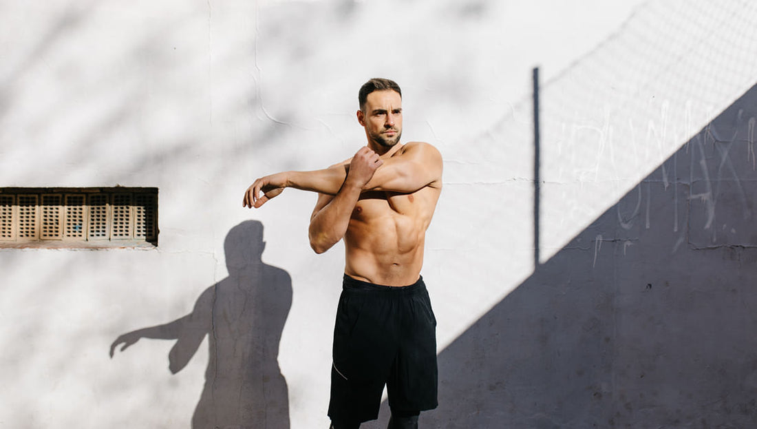man stretching