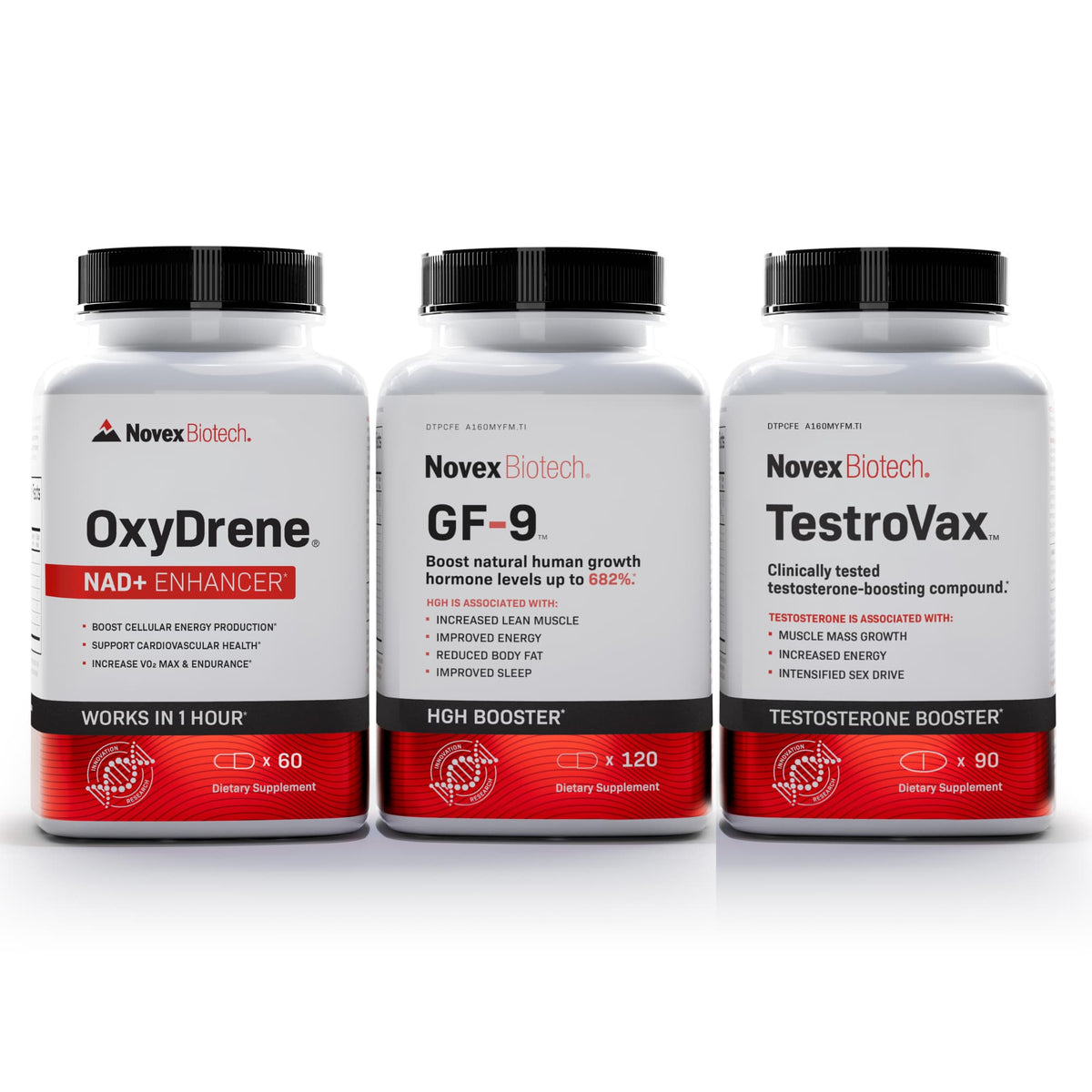 Recharge Pack, which consists of GF-9, TestroVax, and OxyDrene