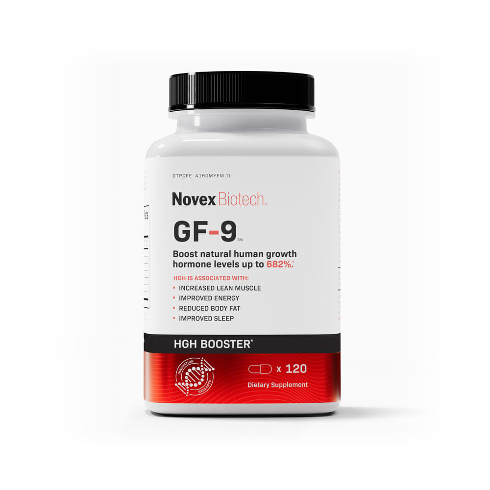 GF-9 bottle on white background.
